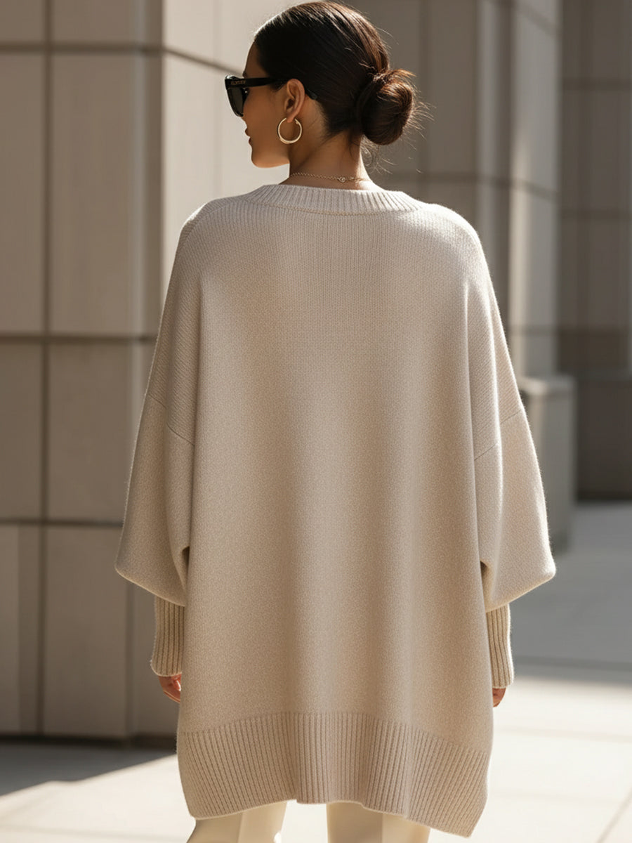 Frances | Oversized Draped Wide-Neck Sweater
