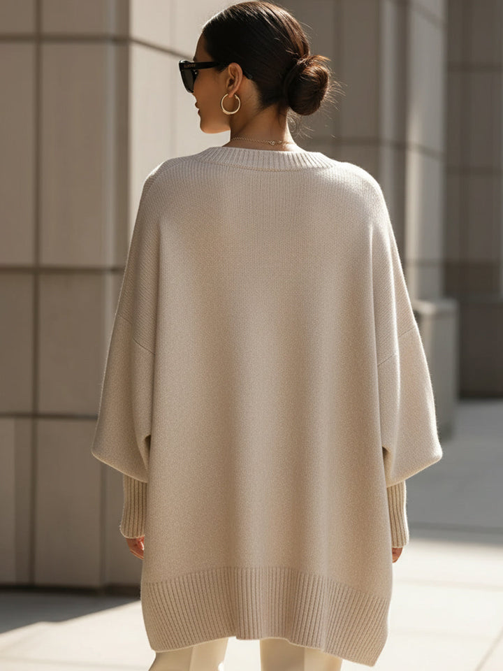 Frances | Oversized Draped Wide-Neck Sweater