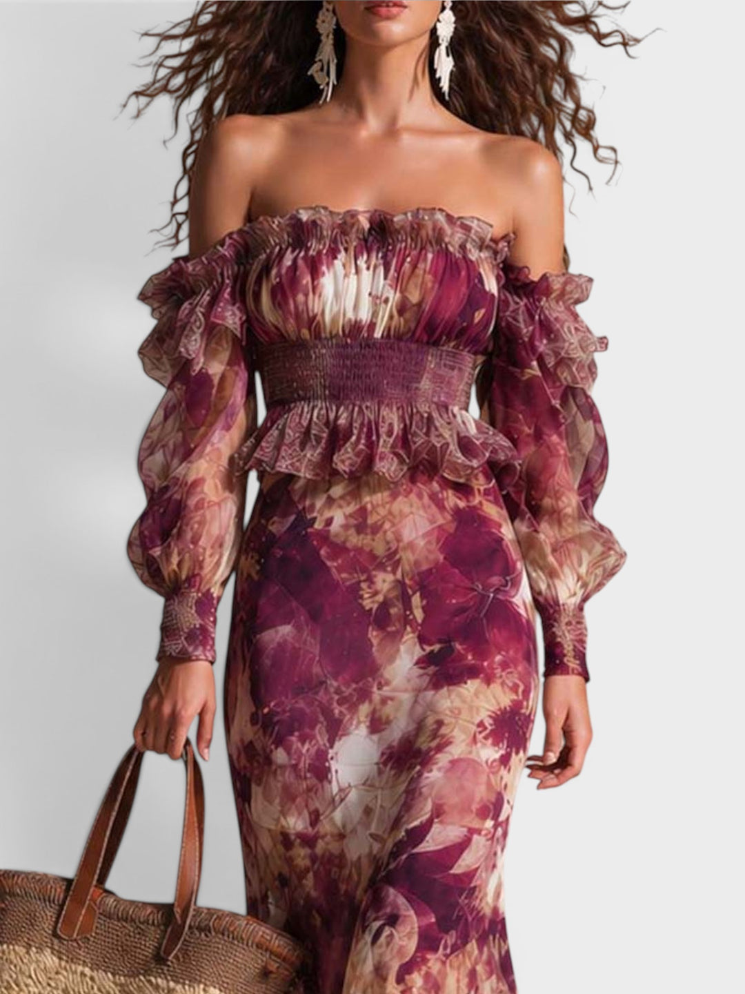 Amara | Romantic Off-Shoulder Floral Maxi Dress