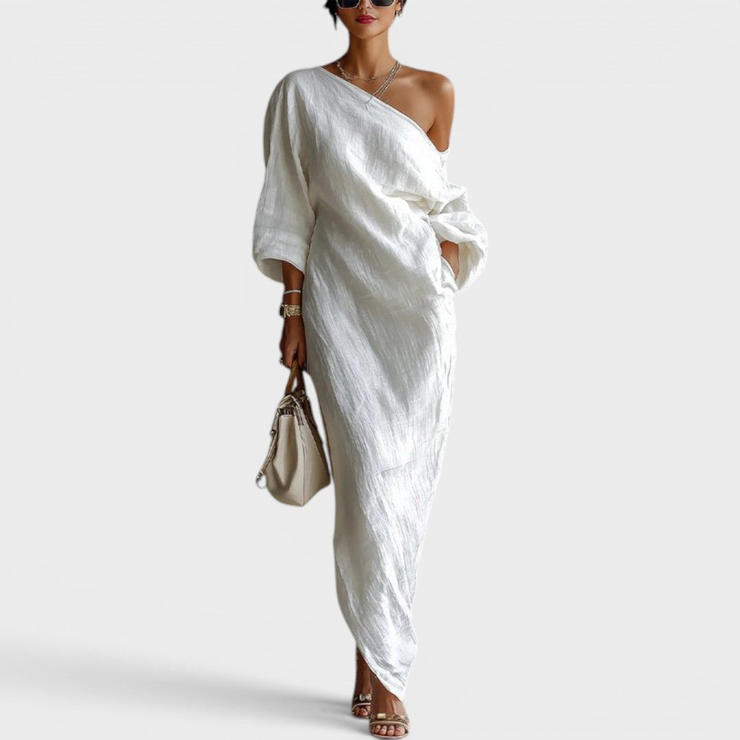 Aria | Artistic One-Shoulder Maxi Dress