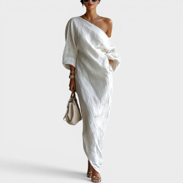 Aria | Artistic One-Shoulder Maxi Dress