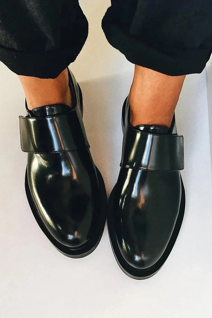 IRIS | Elegant Shiny Loafers with Strap for a Flawless Style