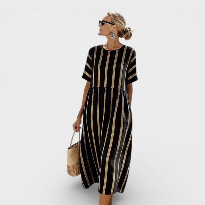 Helga | Stripe Midi Dress