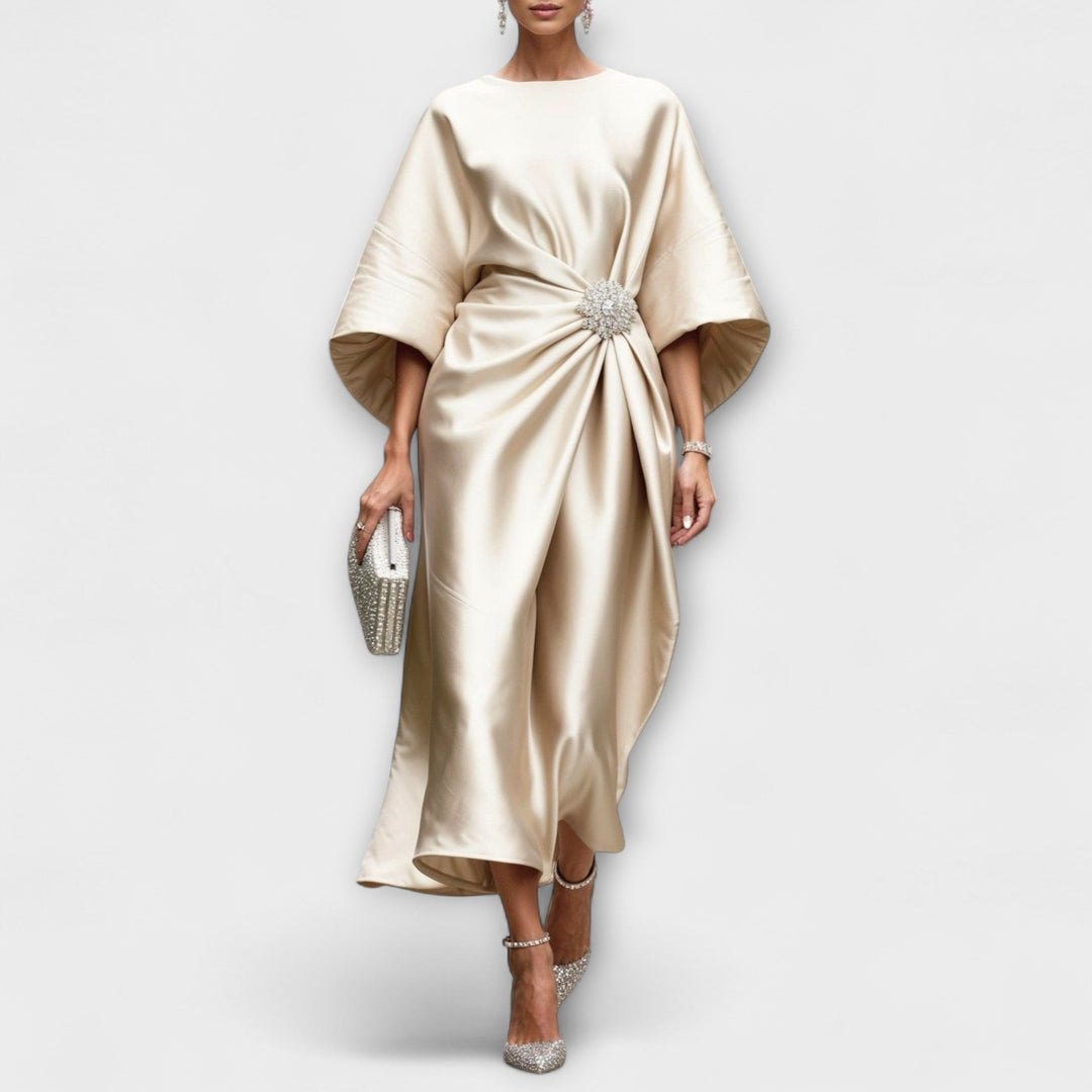 Aurora Luxe Shimmer Satin Long Dress