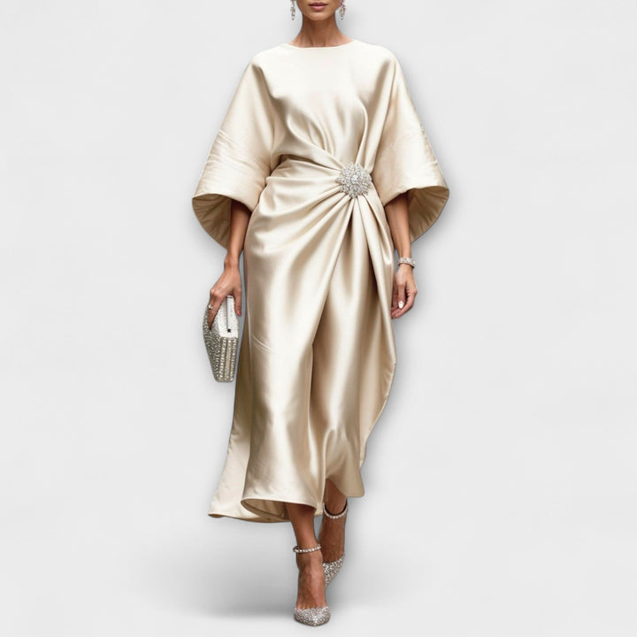 Aurora Luxe Shimmer Satin Long Dress
