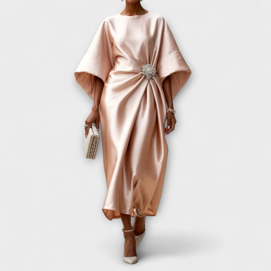 Aurora Luxe Shimmer Satin Long Dress