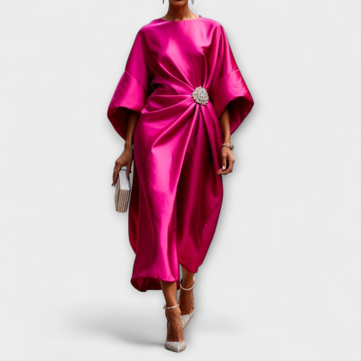 Aurora Luxe Shimmer Satin Long Dress