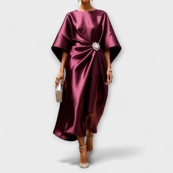 Aurora Luxe Shimmer Satin Long Dress