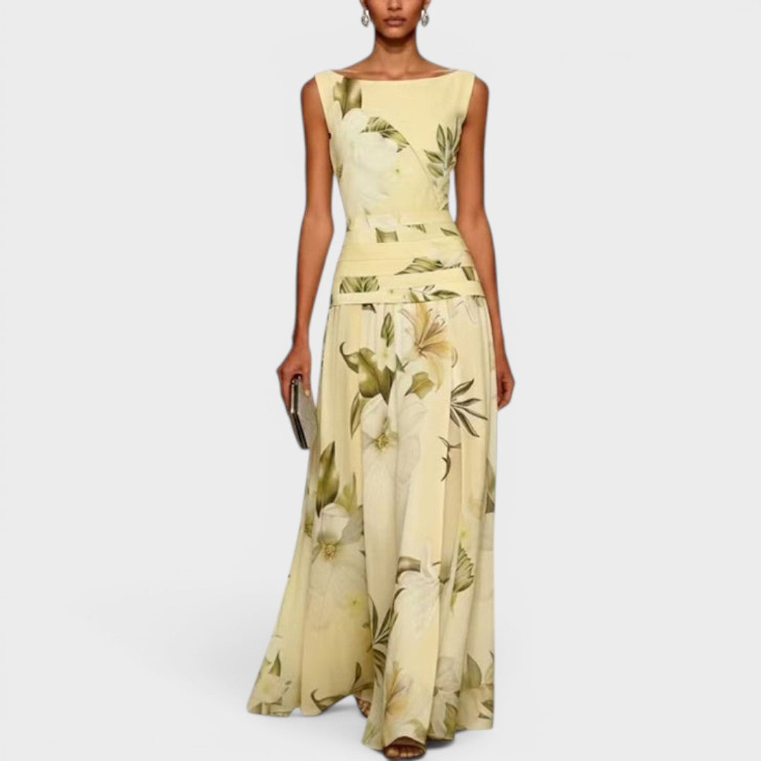 Sarah | Botanical Sleeveless Maxi Dress
