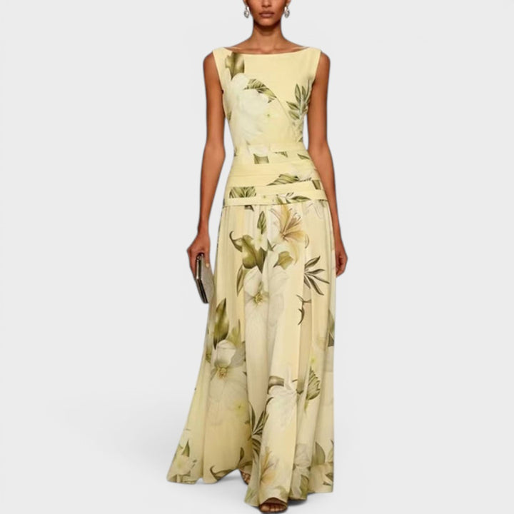 Sarah | Botanical Sleeveless Maxi Dress