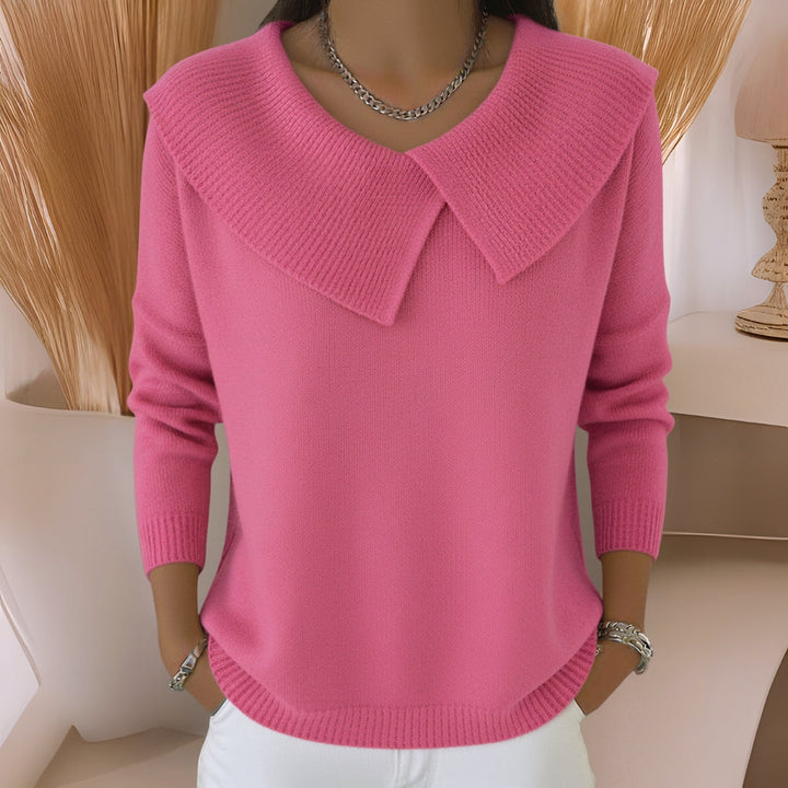 Maggie's | Knit Sweater with Soft Collar