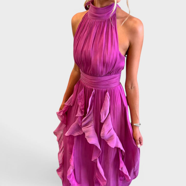 Aurora | High Neck Ruffle Maxi Dress
