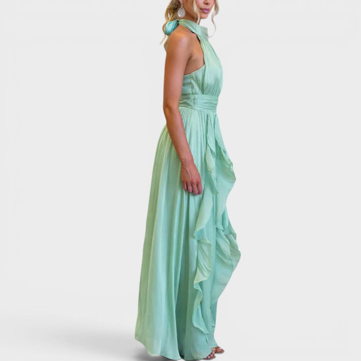 Aurora | High Neck Ruffle Maxi Dress