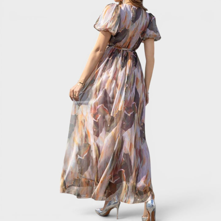 Celestine | Watercolor Elegance Wrap Maxi Dress
