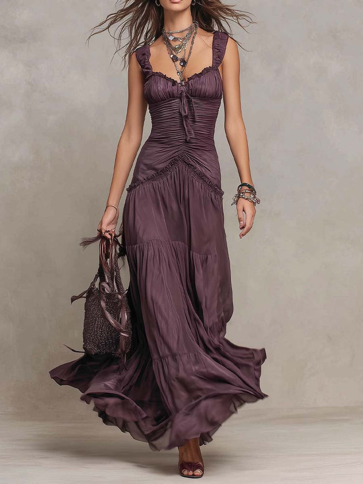 Aurora | Bohemian Ruched Maxi Dress