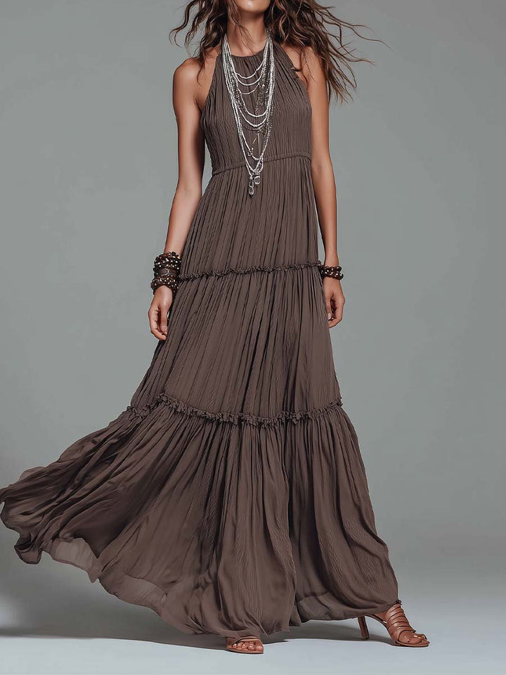 Serena | Bohemian Pleated Maxi Dress