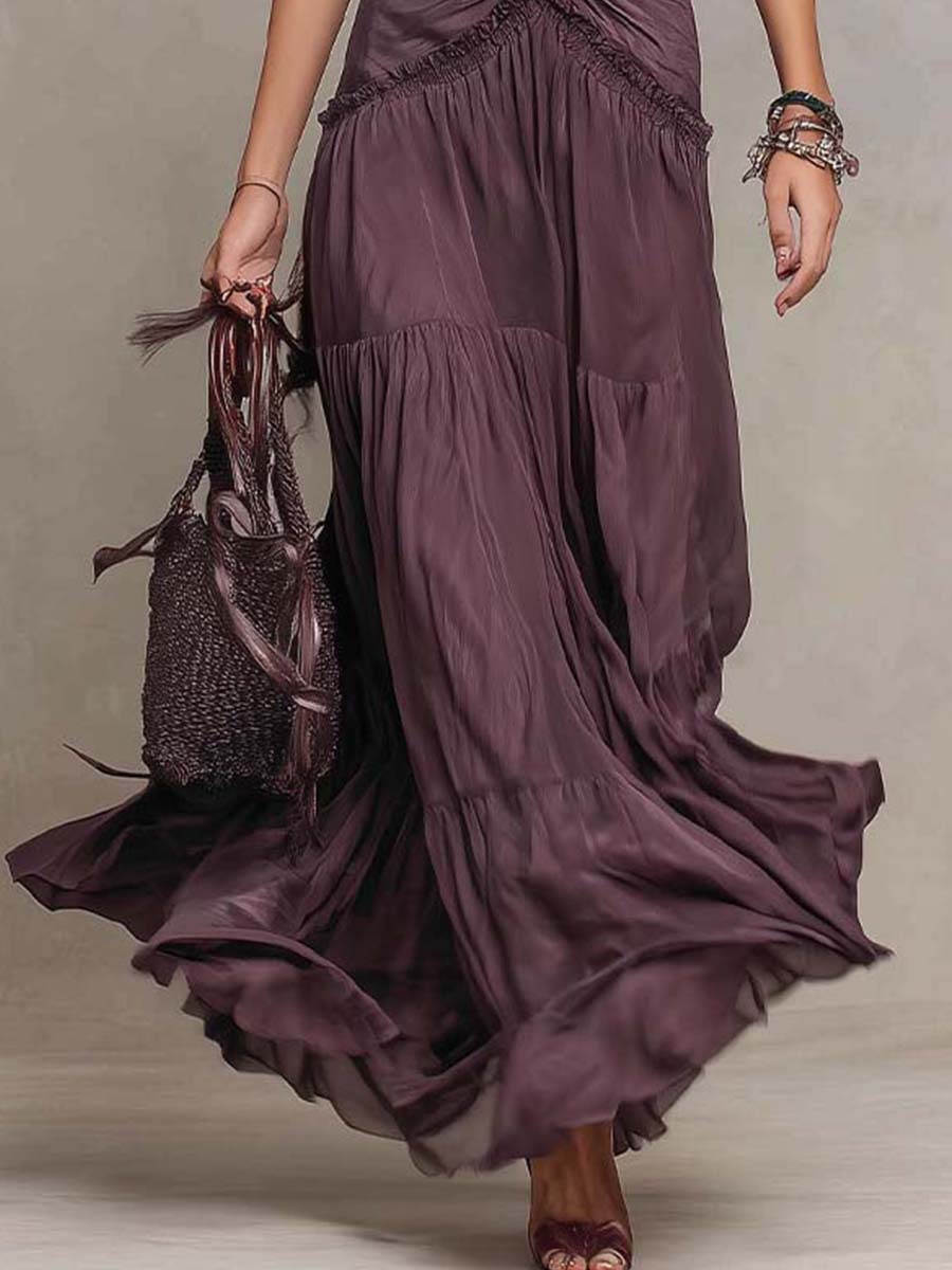 Aurora | Bohemian Ruched Maxi Dress