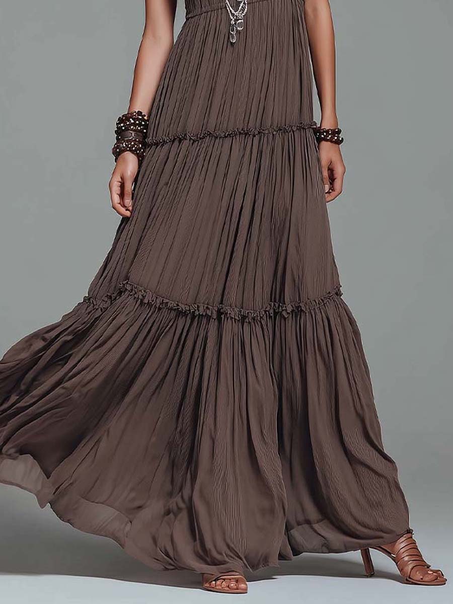 Serena | Bohemian Pleated Maxi Dress
