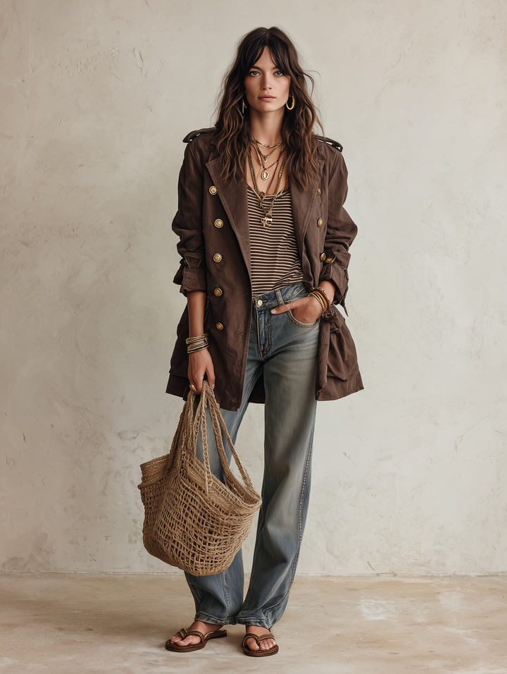 Denise | Double-Breasted Belted Trench Coat