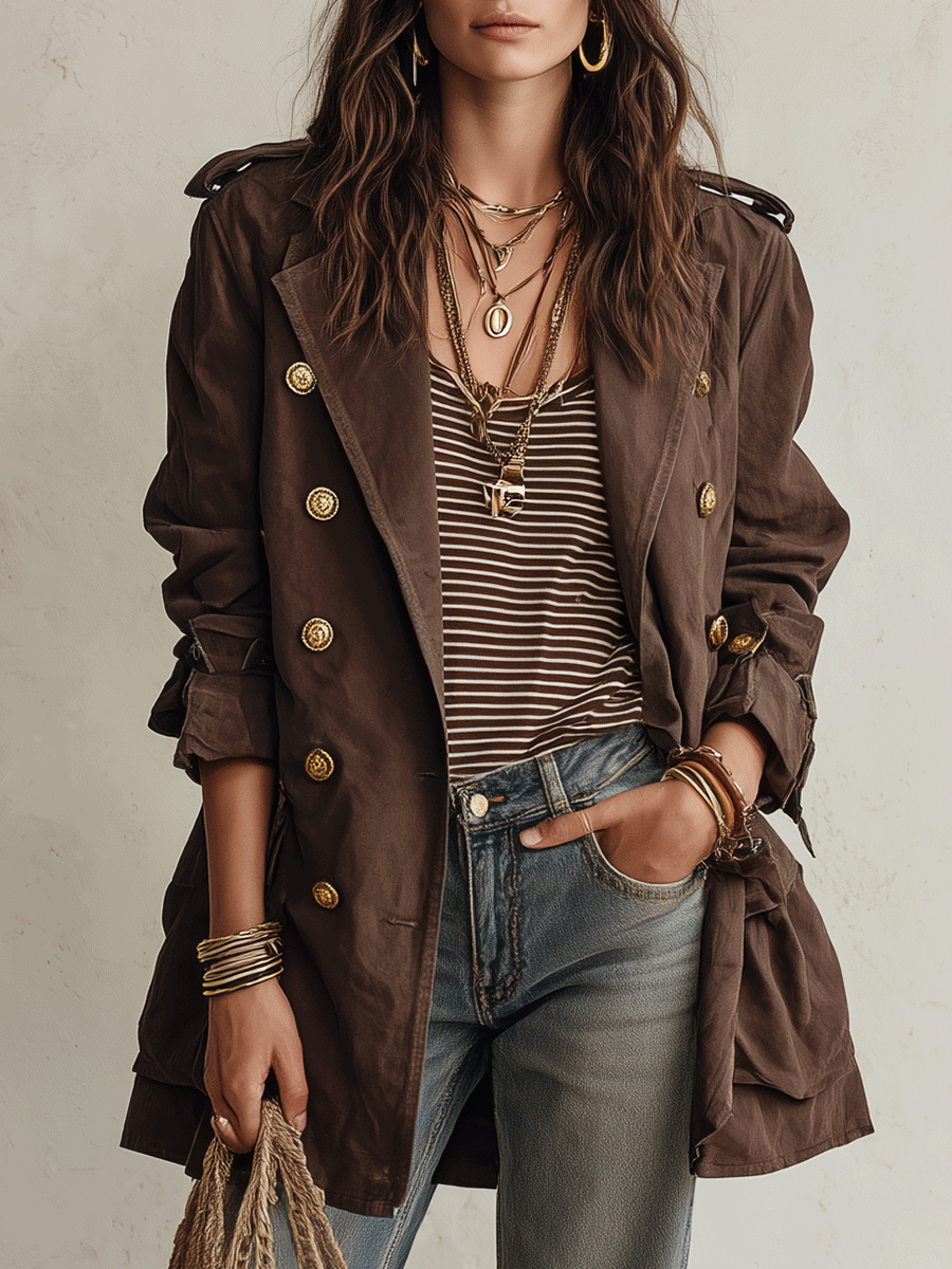 Denise | Double-Breasted Belted Trench Coat