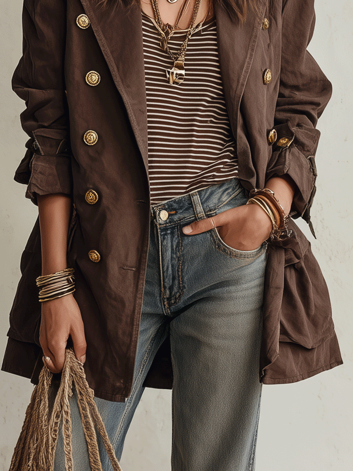 Denise | Double-Breasted Belted Trench Coat