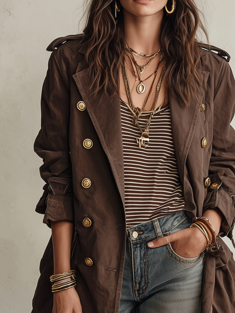 Denise | Double-Breasted Belted Trench Coat