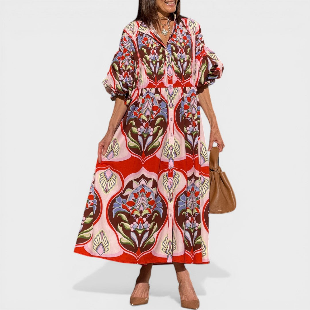 Sarah| Printed Midi Dress