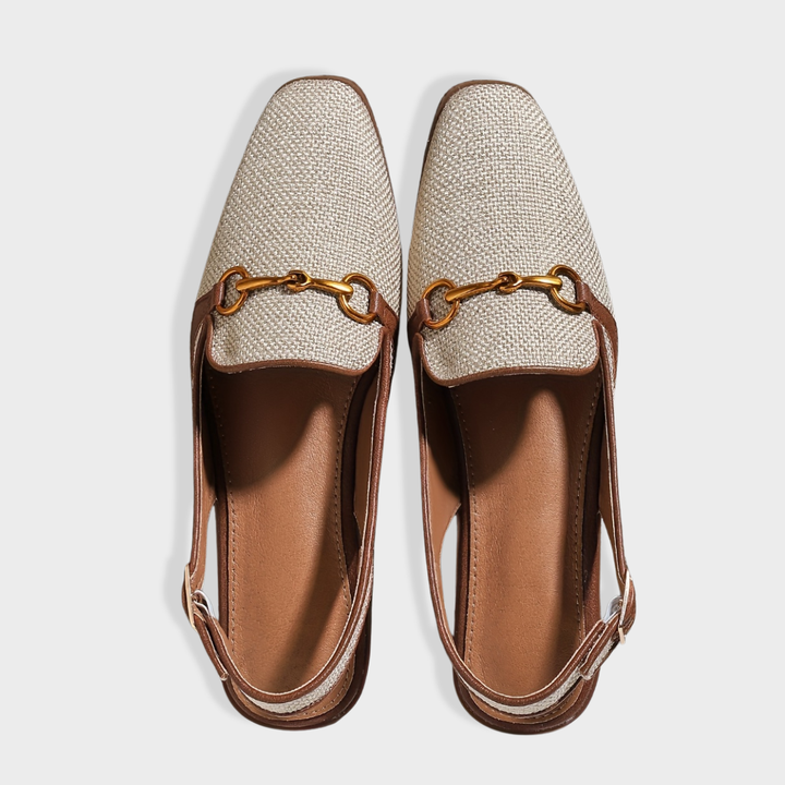 Lucy | Linen Slingback Loafers