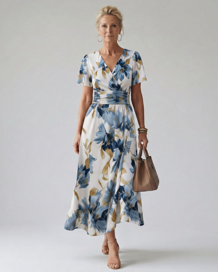 Diana | Floral Wrap Midi Dress
