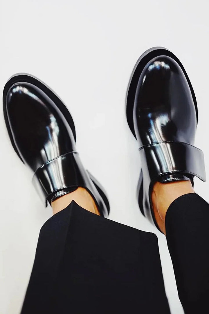 IRIS | Elegant Shiny Loafers with Strap for a Flawless Style