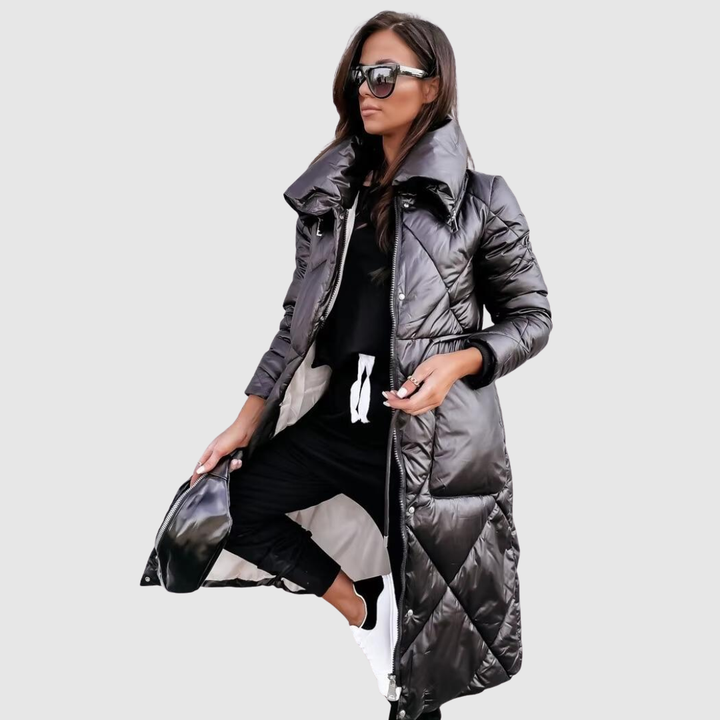 Sarah | Long Quilted Puffer Winter Coat