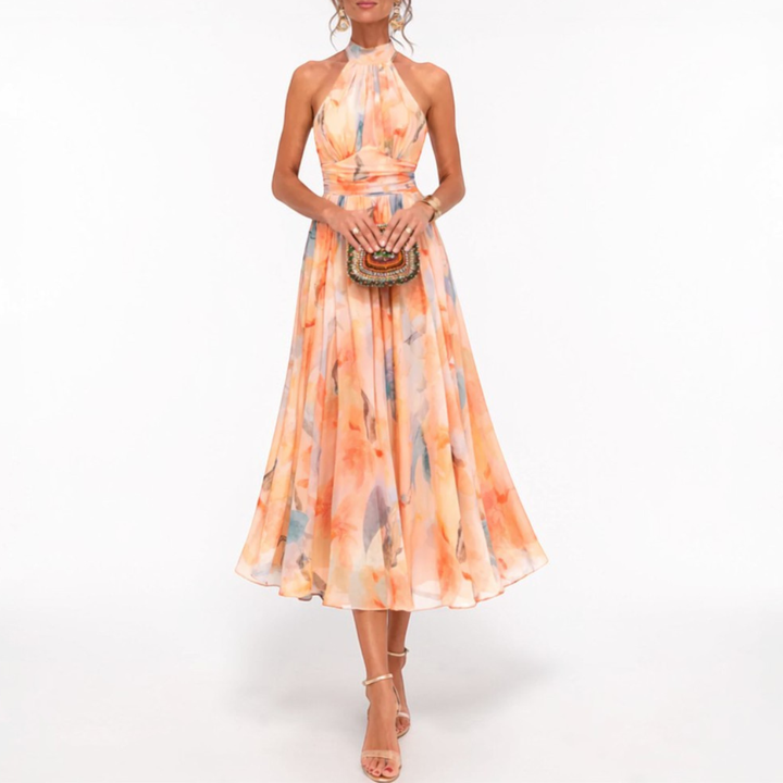 Aurora | Halter Neck Midi Dress