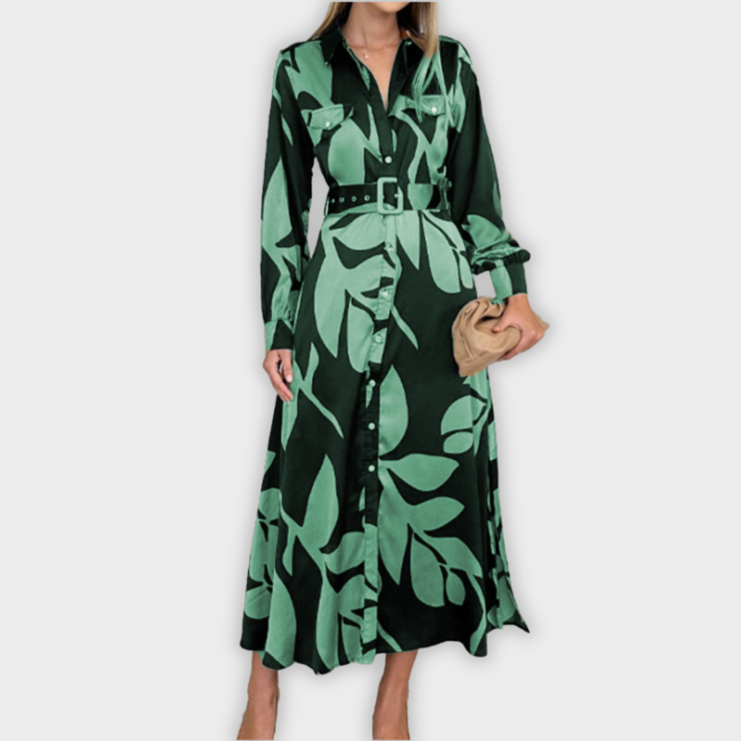 Isla | Belted Shirt Maxi Dress