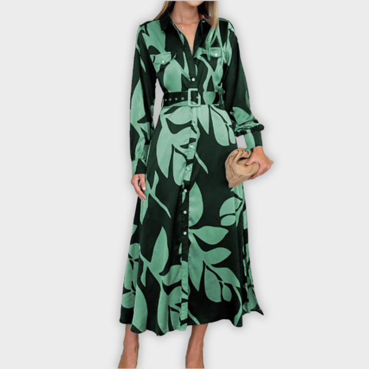 Isla | Belted Shirt Maxi Dress