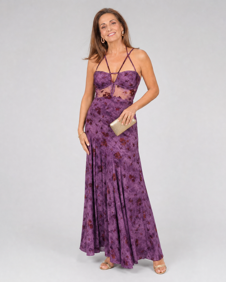 Seque | Floral Print Strappy Sleeveless Maxi Dress