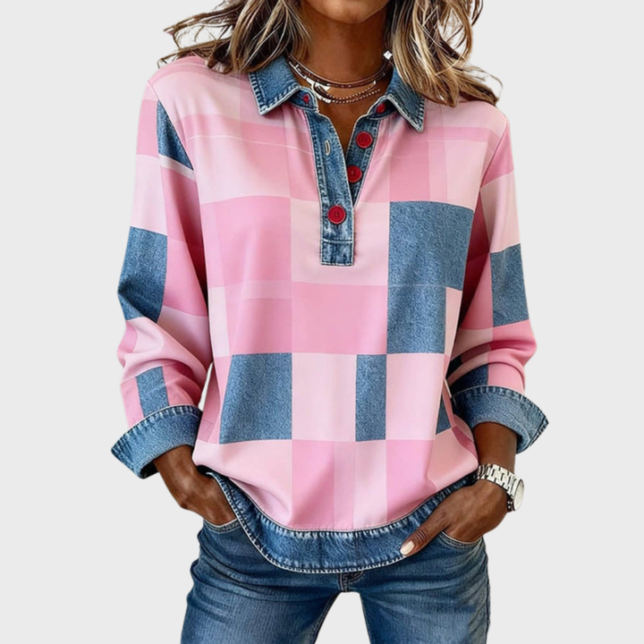 Nicole | Vintage Checkered Sweatshirt