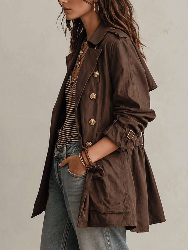 Denise | Double-Breasted Belted Trench Coat