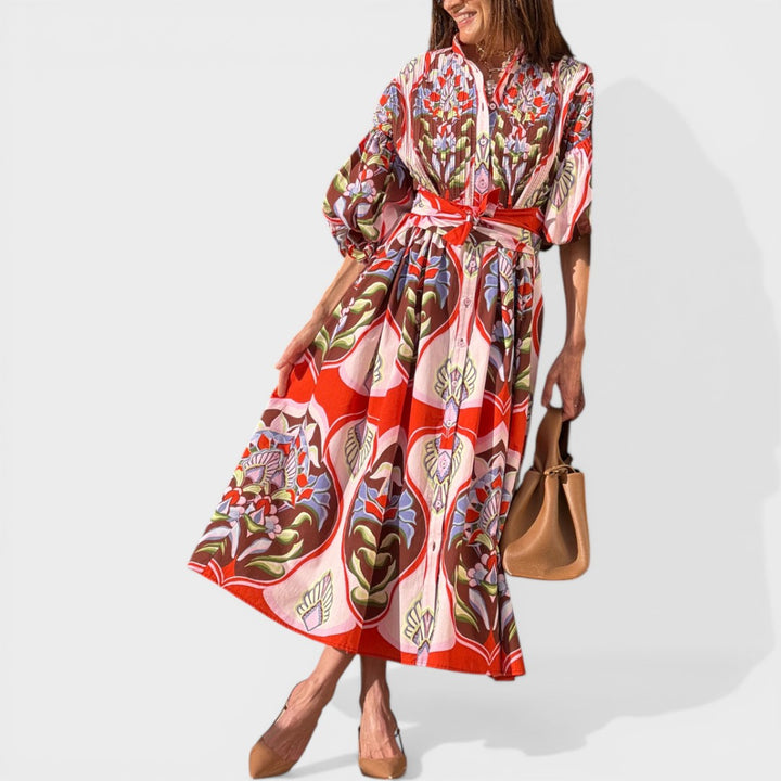 Sarah| Printed Midi Dress