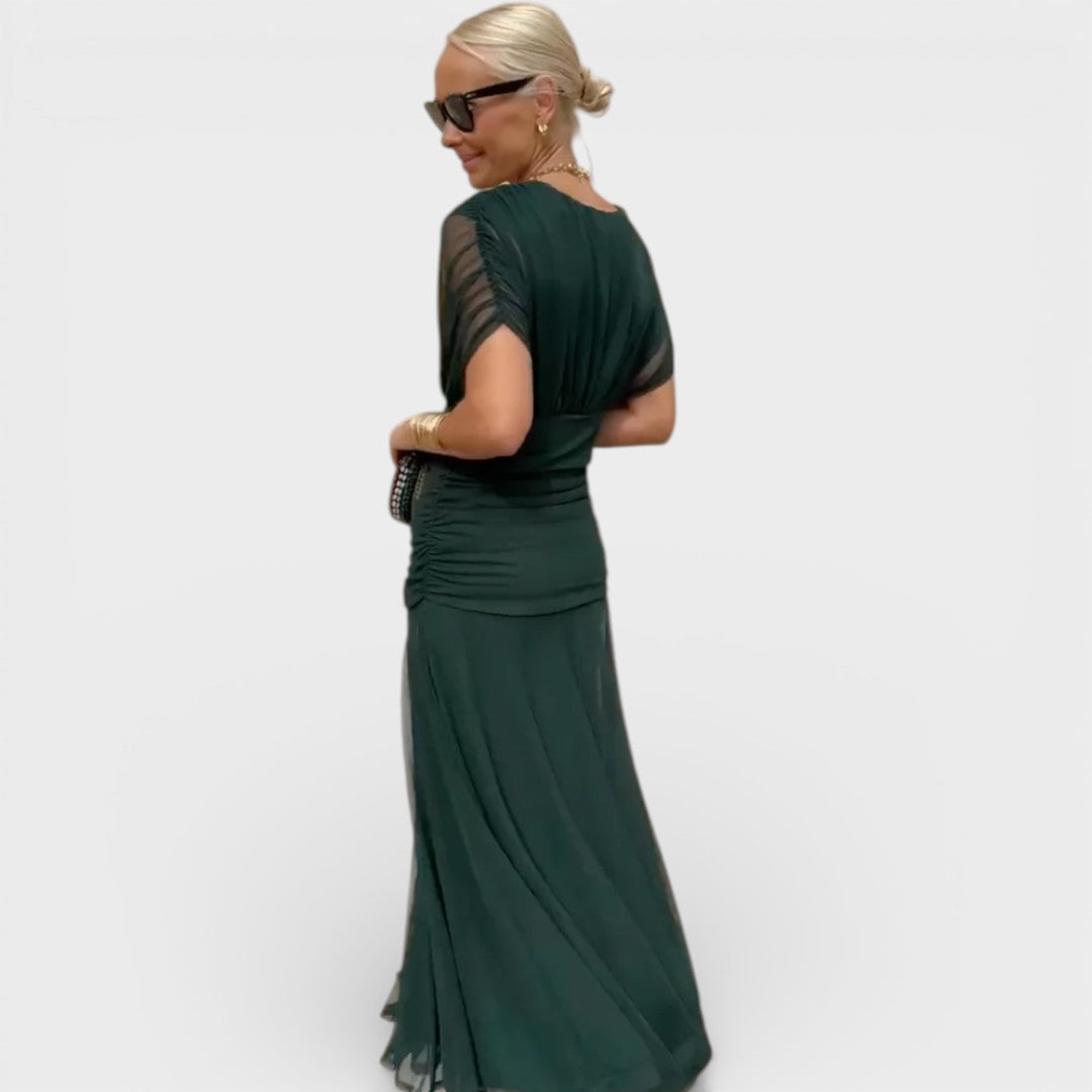 Margaret | Elegant Floral V-Neck Maxi Dress