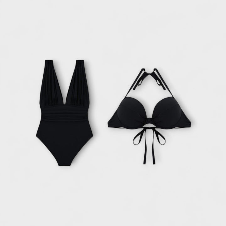 Miravo - Shaping Swimsuit with Deep Neckline & Adjustable Straps