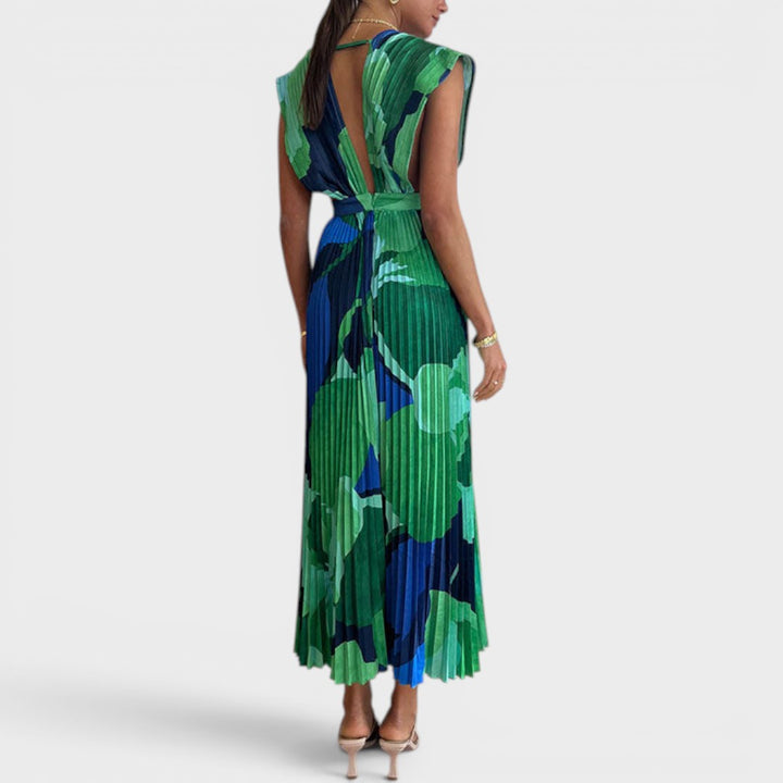 Emerald | Pleated Artistic Maxi Dress