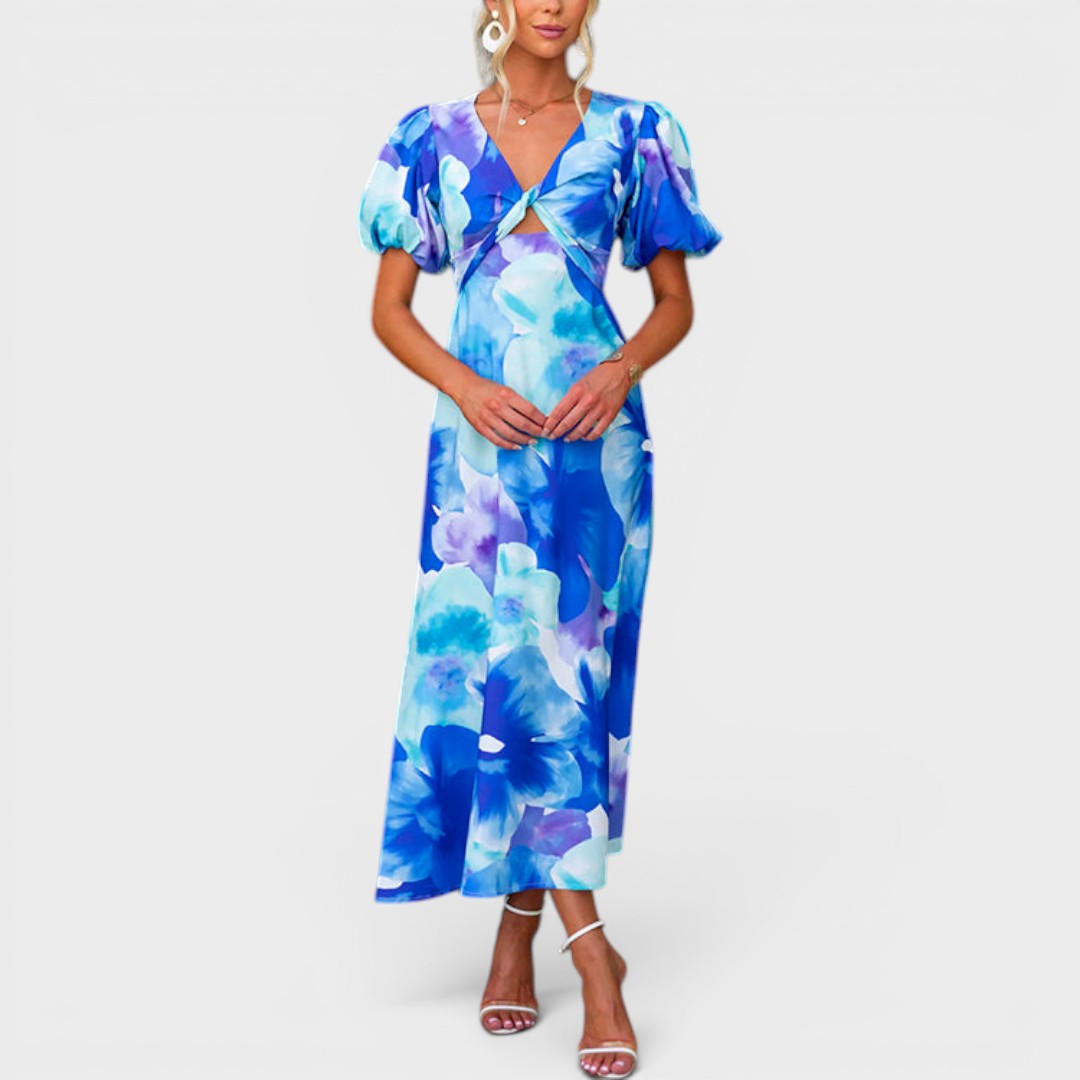 Belle | Watercolor Cutout Maxi Dress