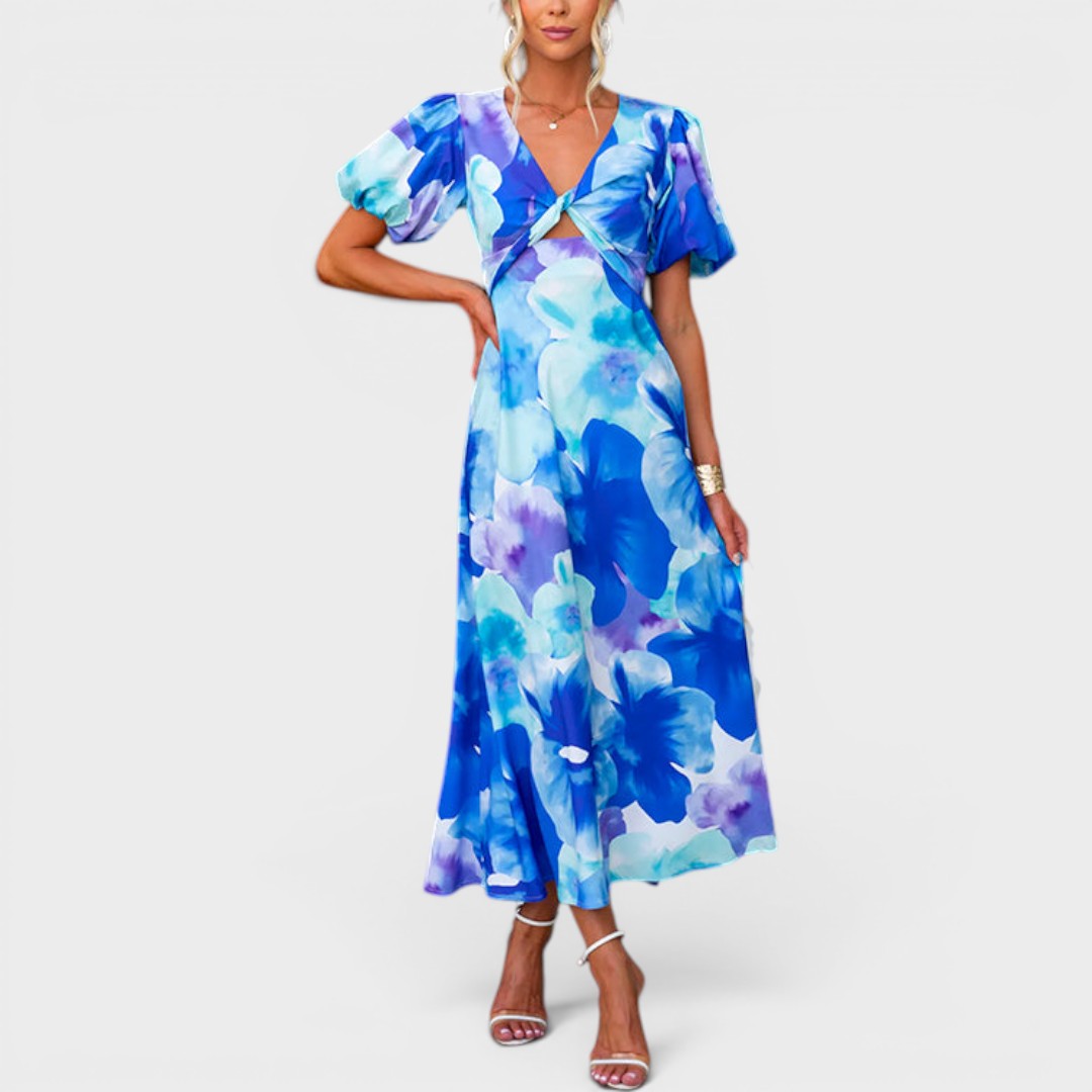 Belle | Watercolor Cutout Maxi Dress