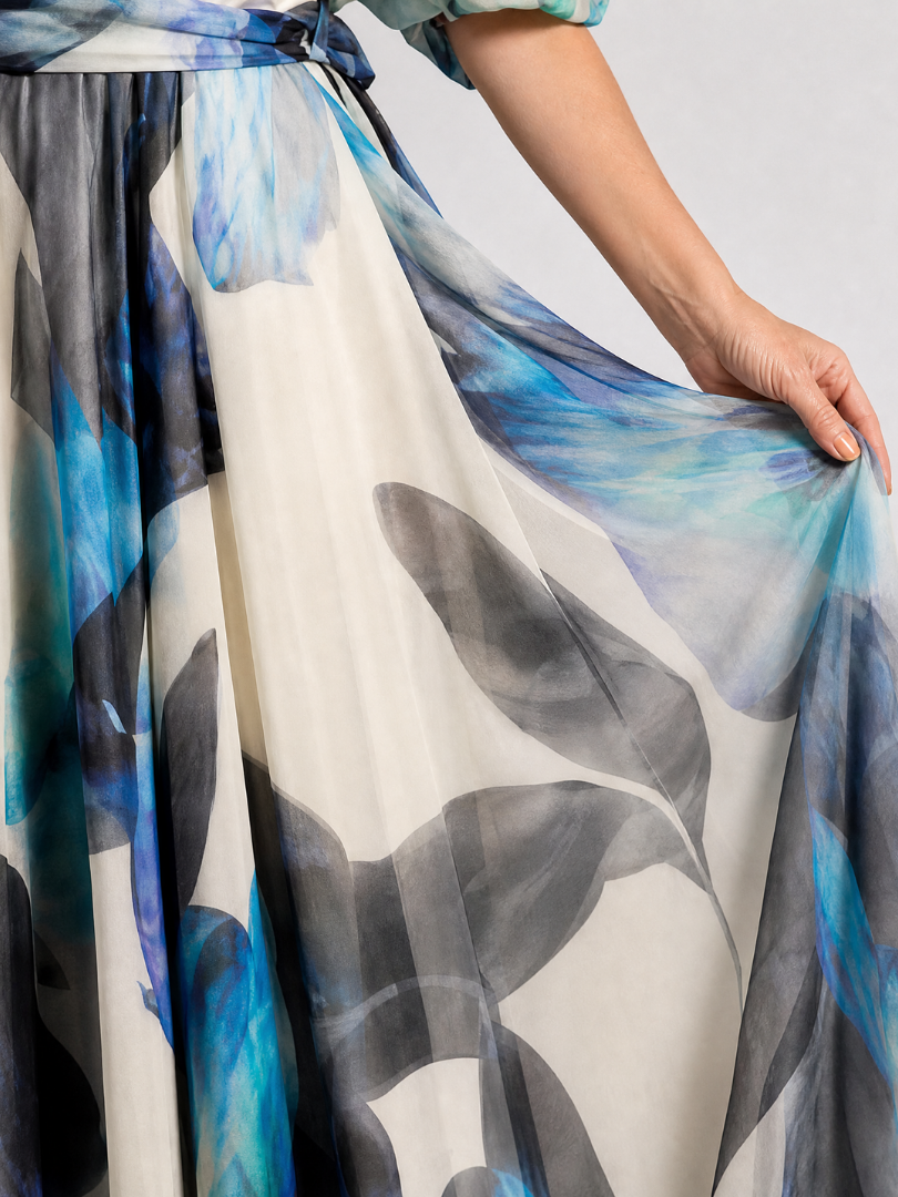 Seraphina | One-Shoulder Watercolor Floral Maxi Dress