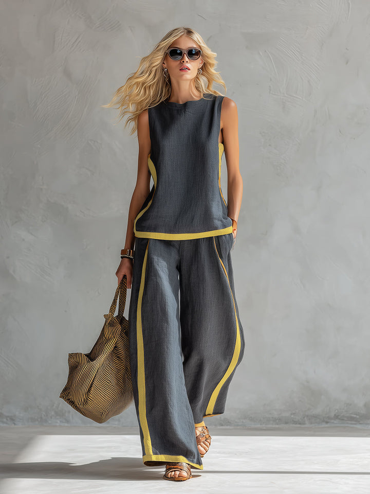 Leila | Relaxed Contrast Two Piece Set