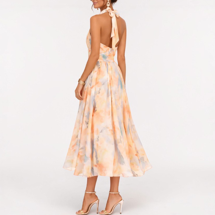 Aurora | Halter Neck Midi Dress