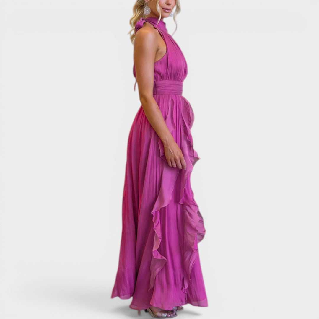 Aurora | High Neck Ruffle Maxi Dress