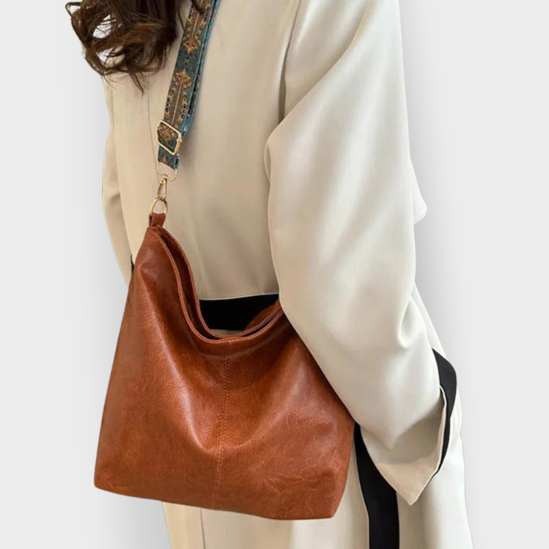 Greta - Vintage Leather Bag with Shoulder Strap