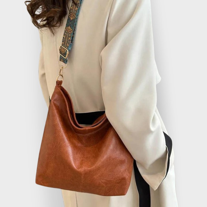 Greta - Vintage Leather Bag with Shoulder Strap