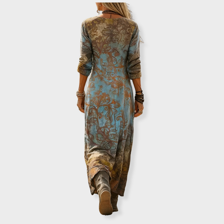 Skylar | Vintage Bohemian Midi Dress